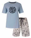 Medaillon Dames Shortama - Rozen Cirkelprint - Katoen - Grijs