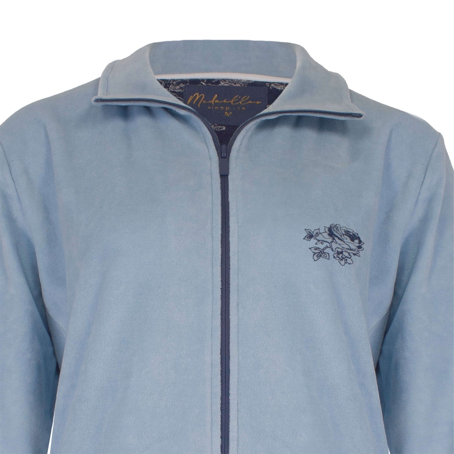 Medaillon dames Huispak -  Velours -  Lichtblauw - detail