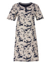 Medaillon Dames Nachthemd - V-Hals - Blauw