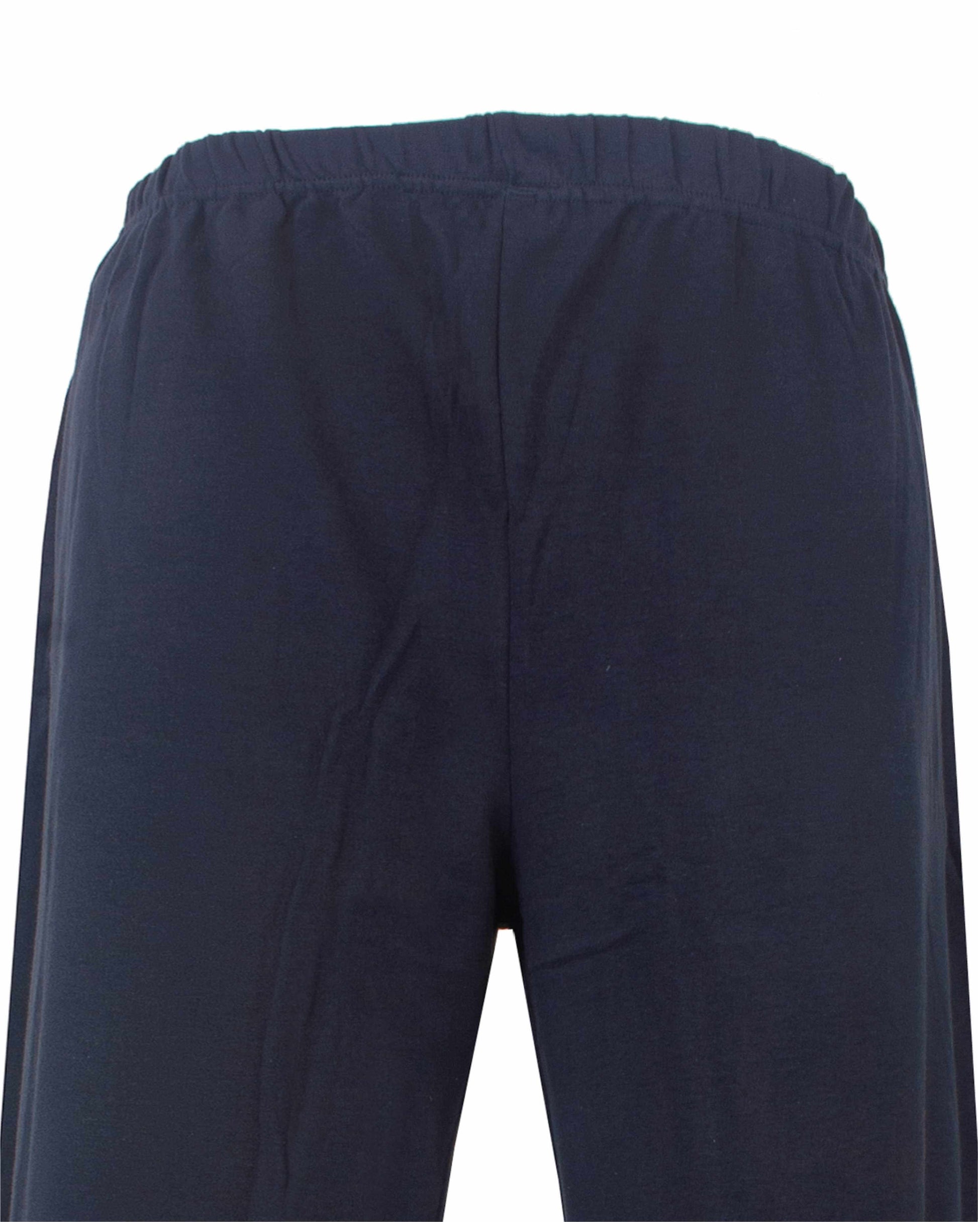 Medaillon Dames Pyjama - Lange Mouwen - V-hals - Donker Blauw - detail