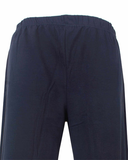 Medaillon Dames Pyjama - Lange Mouwen - V-hals - Donker Blauw - detail
