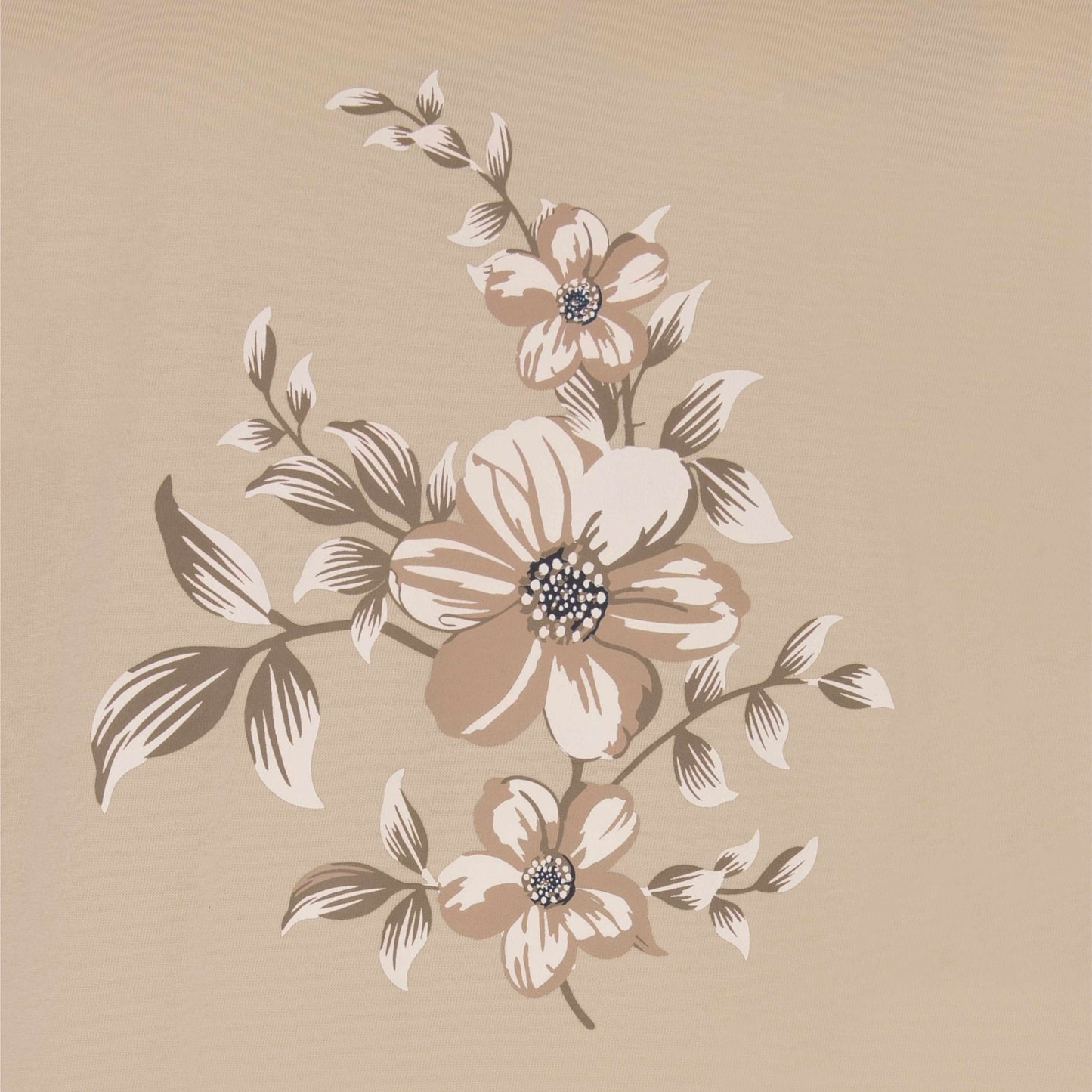  Medaillon Dames Pyjama - Lange Mouwen - Katoen - Geprinte Lange Broek -  Beige - afbeelding 4