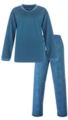 Medaillon dames Pyjama -Lange Mouwen -  Petrol Blauw