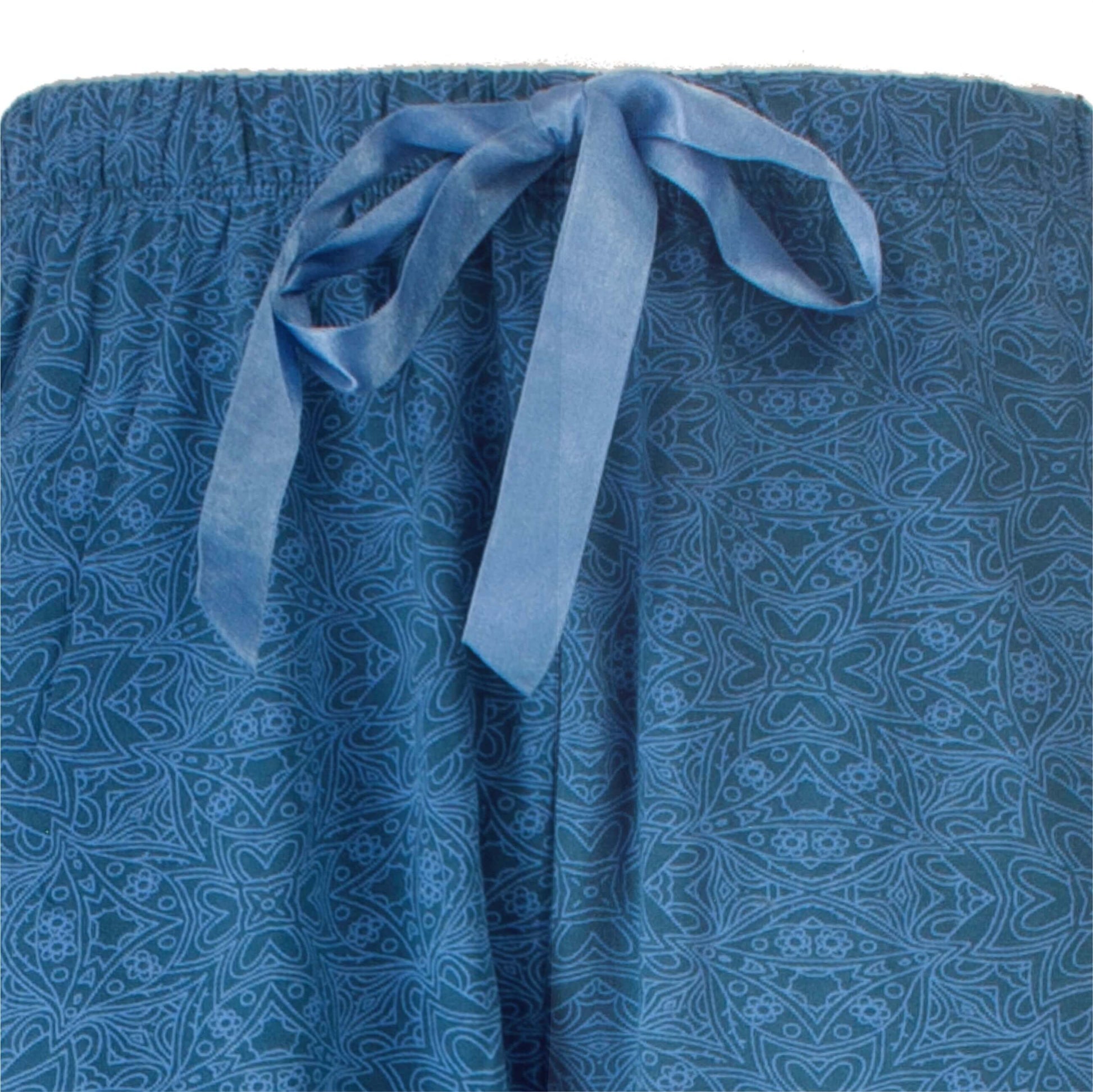  Medaillon dames Pyjama -Lange Mouwen -  Petrol Blauw - afbeelding 4