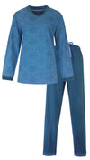 Medaillon dames Pyjama - Lange Mouwen  - Petrol Blauw