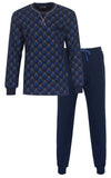 MEQ Heren Pyjama - 100% Katoen - Nachtkleding - Blauw