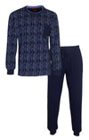 MEQ Heren Pyjama - Pyjama Set - 100% Katoen - Donker Blauw