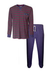 MEQ Heren pyjama - Nachtkleding - 100% Katoen - Navy Blauw