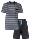 MEQ Heren Shortama - Pyjama Set - 100% Gekamde Katoen - Grijs