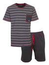 MEQ Heren Shortama - Pyjama Set - Borstzakje - Grijs