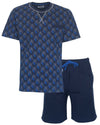 MEQ Heren Shortama - Pyjama Set - 100% Katoen - Marine Blauw