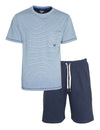 MEQ Heren Shortama - Pyjama Set - 100% Katoen - Licht Blauw