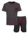 MEQ Heren Shortama - Ruit Dessin - Pyjama Set - Grijs