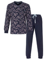 MEQ Heren Pyjama - V-hals - Donker Blauw