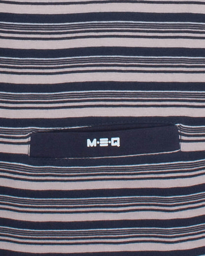 MEQ Heren Pyjama -  Gestreept - Ronde Hals - Donker Blauw - afbeelding 6