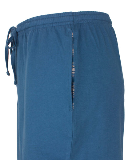 MEQ Heren Shortama -  Gestreept -  V-hals -  Petrol Blauw - afbeelding 5