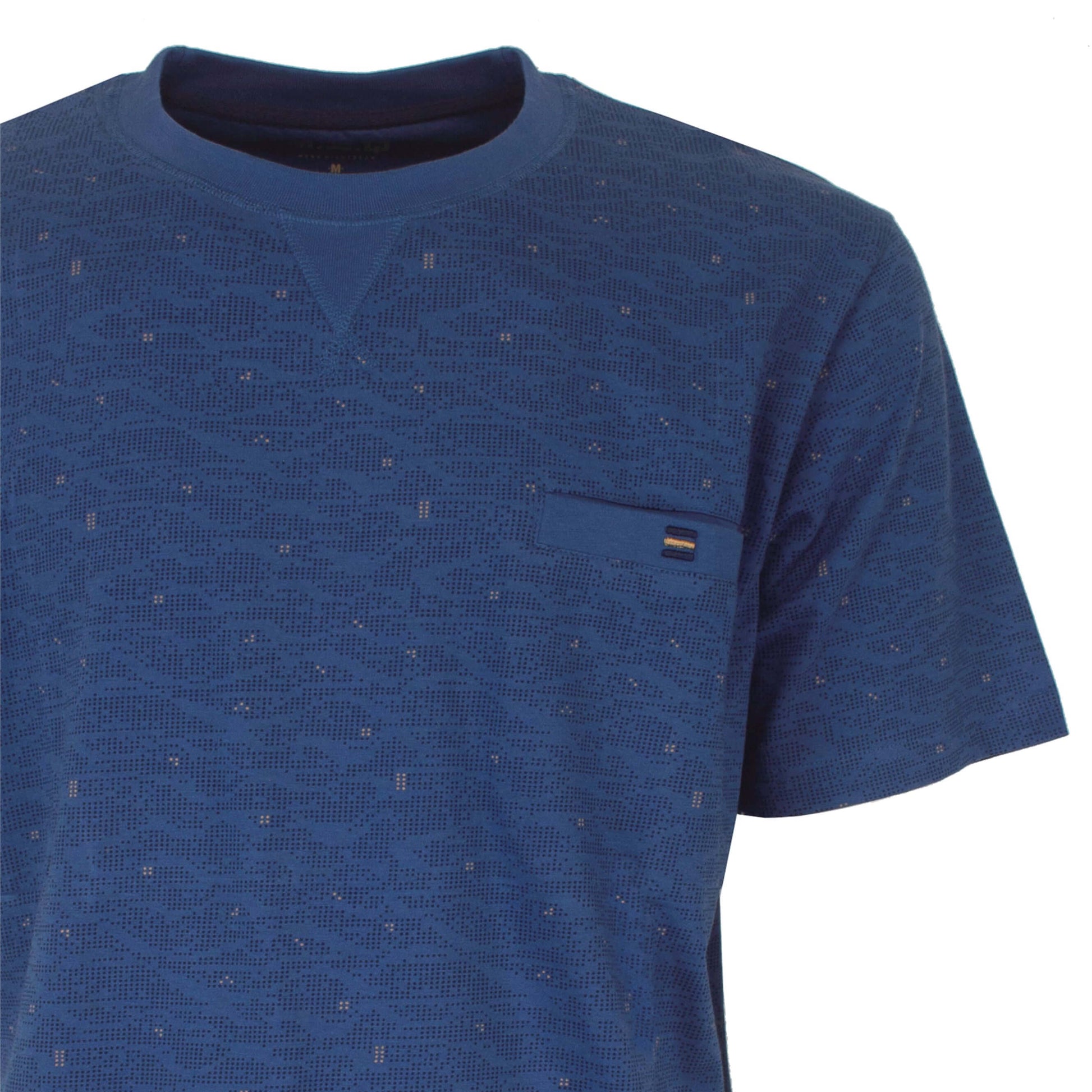 MEQ Heren Shortama - Korte Mouwen - Blauw - detail