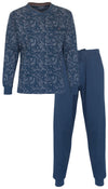 Paul Hopkins Heren Pyjama - V Hals - 100% Katoen - Donkerblauw