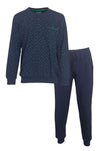 Paul Hopkins Heren Pyjama - Kruisjesprint - Katoen - Blauw
