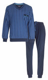 Paul Hopkins Heren Pyjama - Katoen - Verticale Strepen - Blauw