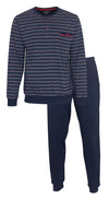 Paul Hopkins Heren Pyjama - Katoen - Knoopsluiting - Blauw