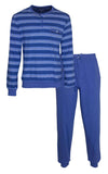 Paul Hopkins Heren Pyjama - Katoen - Gestreept - Blauw