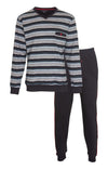 Paul Hopkins Heren Pyjama - Katoen - V Hals - Grijs