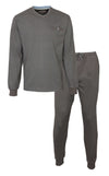 Paul Hopkins Heren Pyjama - 100% katoen - V Hals - Grijs