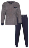 Paul Hopkins Heren Pyjama - 100% Katoen - V hals - Khaki