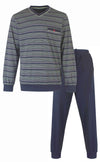 Paul Hopkins Heren Pyjama - Strepen - Katoen - Groen/Blauw