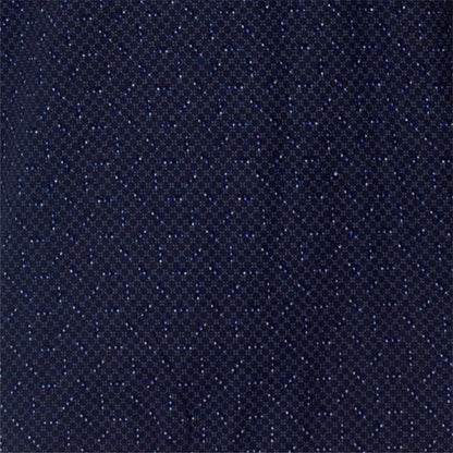 Donkerblauwe stof met subtiel geprint patroon van kleine stippen en geometrische vormen voor heren shortama