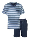 Paul Hopkins Heren Shortama - Borstzakje - Pyjama Set - Blauw