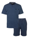 Paul Hopkins Heren Shortama - Pyjama Set - Met Knopen - Donkerblauw
