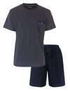 Paul Hopkins Heren Shortama - Geprint Dessin - Pyjama Set - Blauw