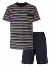 Paul Hopkins Heren Shortama - Gestreept Dessin - Donker Blauw
