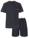 Paul Hopkins Heren Shortama - Geprint Dessin - Indigo Blauw