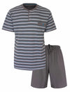 Paul Hopkins Heren Shortama - Polohals met knoopjes - Licht Blauw