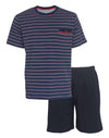 Paul Hopkins Heren Shortama - Pyjama Set - Ronde Hals - Blauw