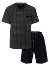 Paul Hopkins Heren Shortama - Korte Mouw en Broek - Navy Blauw