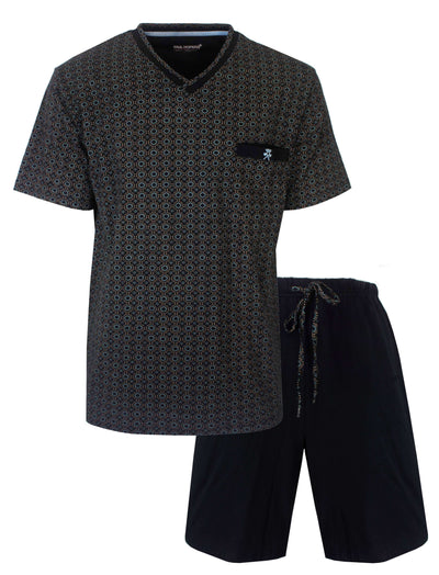 Paul Hopkins Heren Shortama - Korte Mouw en Broek - Navy Blauw
