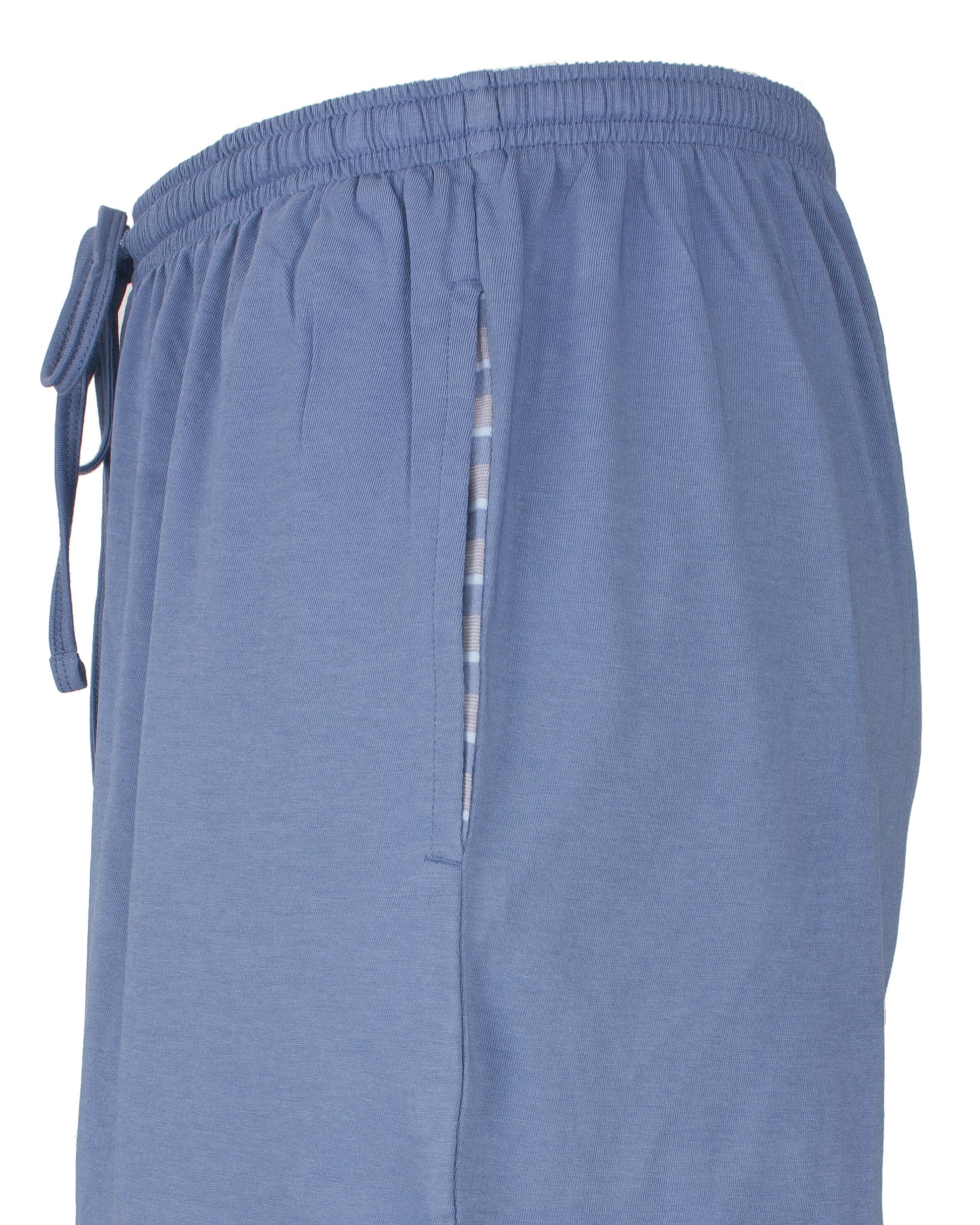 Paul Hopkins Heren Pyjama -  Gestreept - Ronde Hals -  Licht Blauw - detail