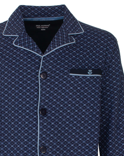 Paul Hopkins Heren Pyjama - Doorknoop -Katoen - Donker Blauw - afbeelding 6