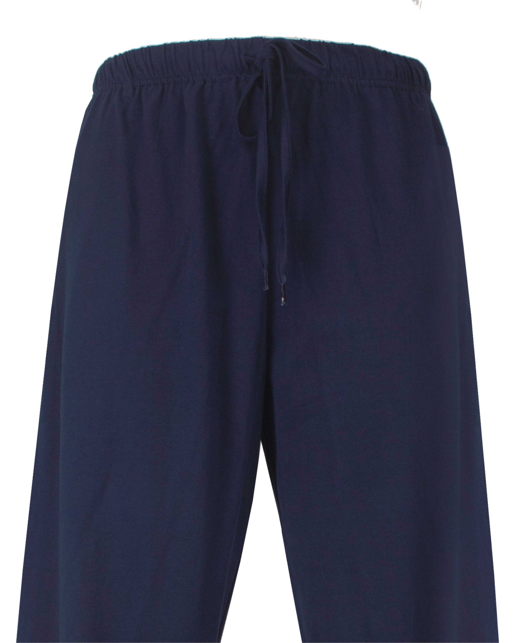 Paul Hopkins Heren Pyjama -  Ronde Hals - Lange Mouwen - Donker Blauw - detail