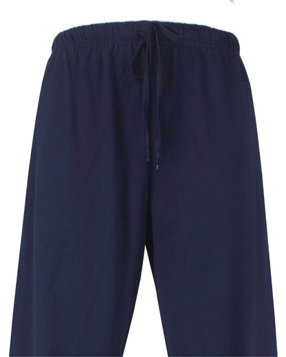 Paul Hopkins Heren Pyjama -  Ronde Hals - Lange Mouwen - Donker Blauw - detail