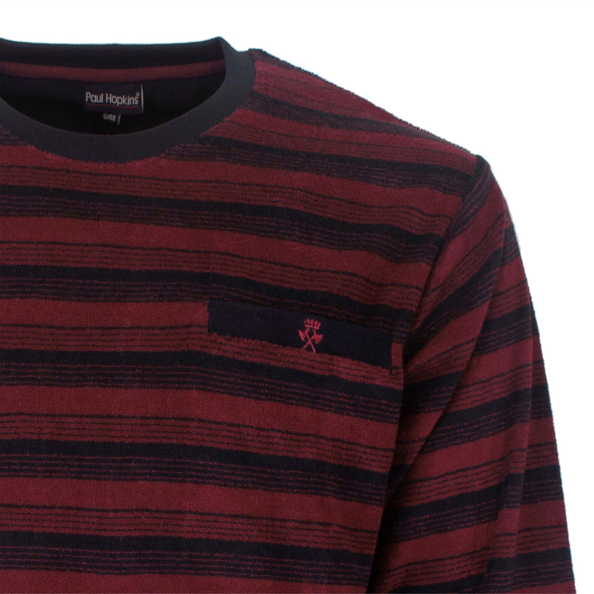 Paul Hopkins Heren Pyjama - Badstof - Lange Mouwen -  Navy - detail