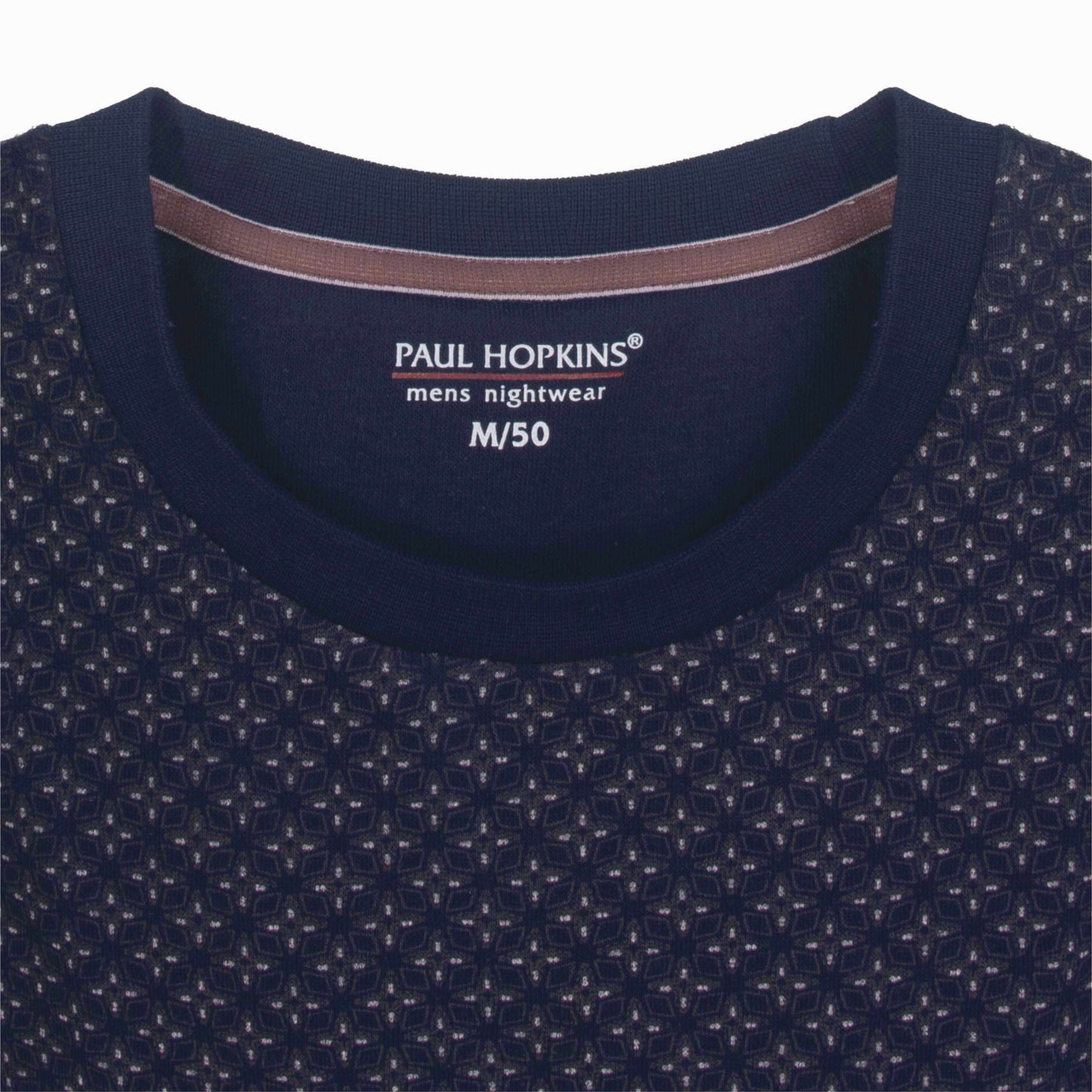 Paul Hopkins Heren Fleece Pyjama - Lange Mouwen - Donker Blauw - detail