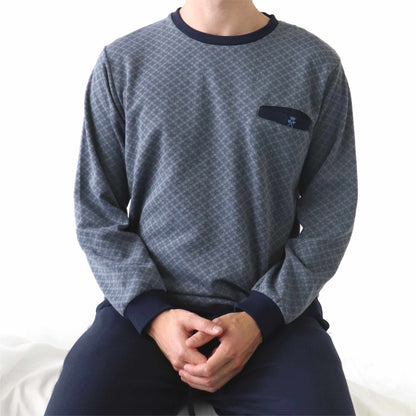 Paul Hopkins Heren Fleece Pyjama - Katoen - Lange Mouwen -  Blauw - afbeelding 6