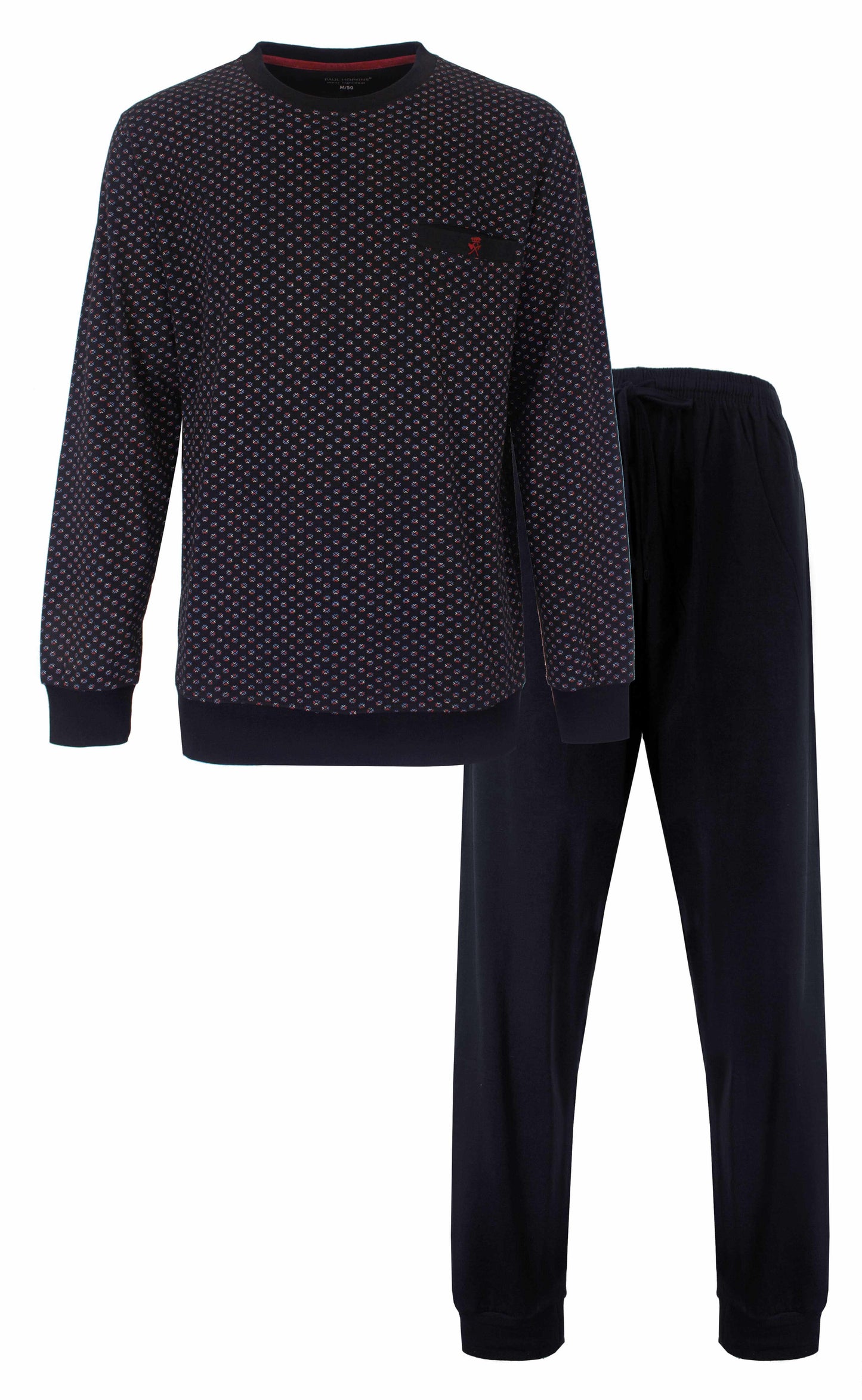 Paul Hopkins Heren Pyjama - Lange Mouwen - Donker Blauw - vooraanzicht