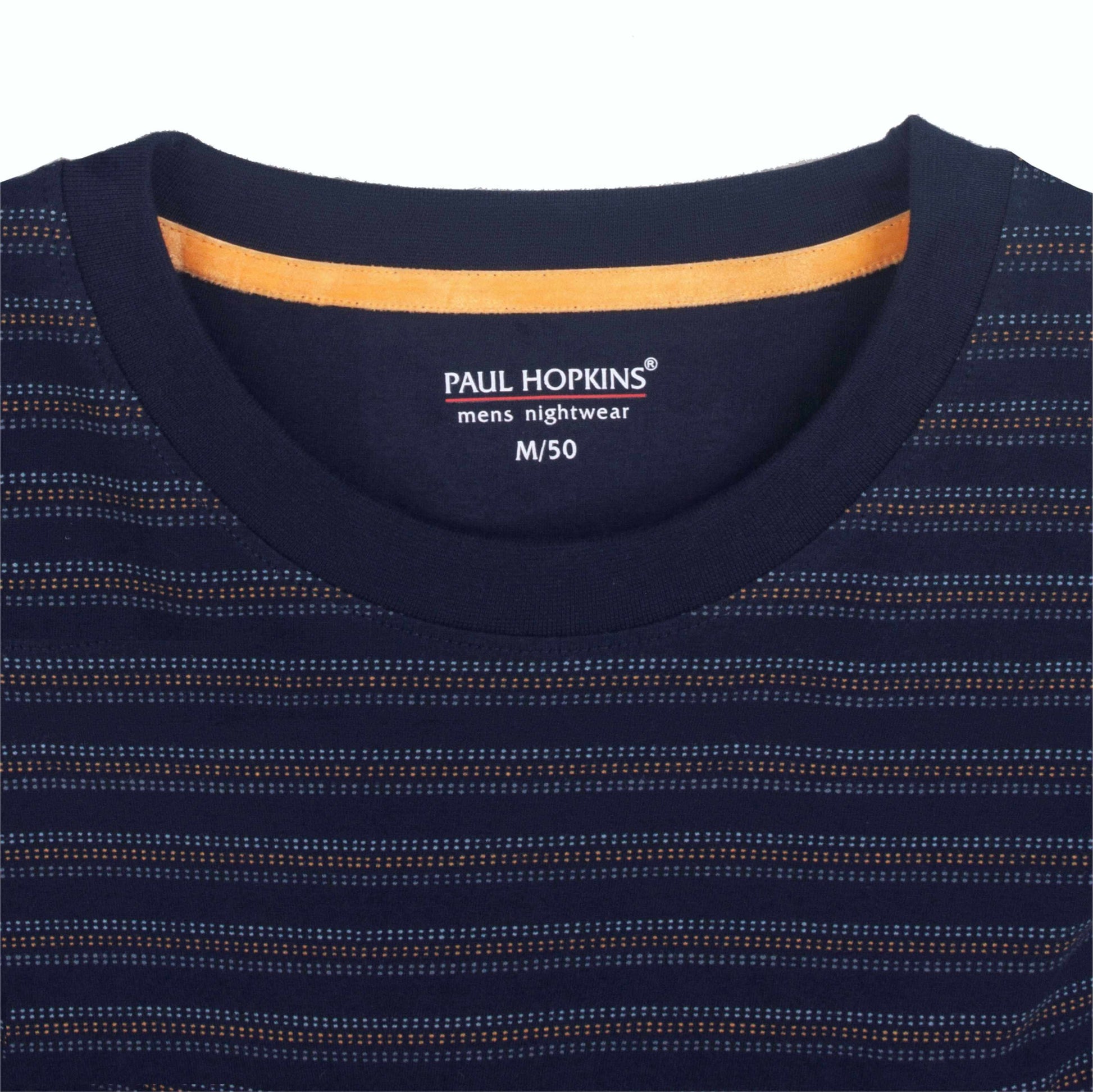 Paul Hopkins Heren Pyjama - Lange Mouwen- Donker Blauw. - detail