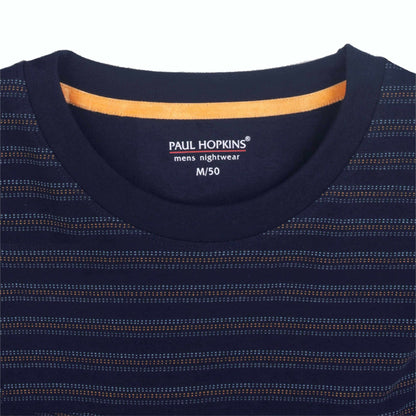 Paul Hopkins Heren Pyjama - Lange Mouwen- Donker Blauw. - detail